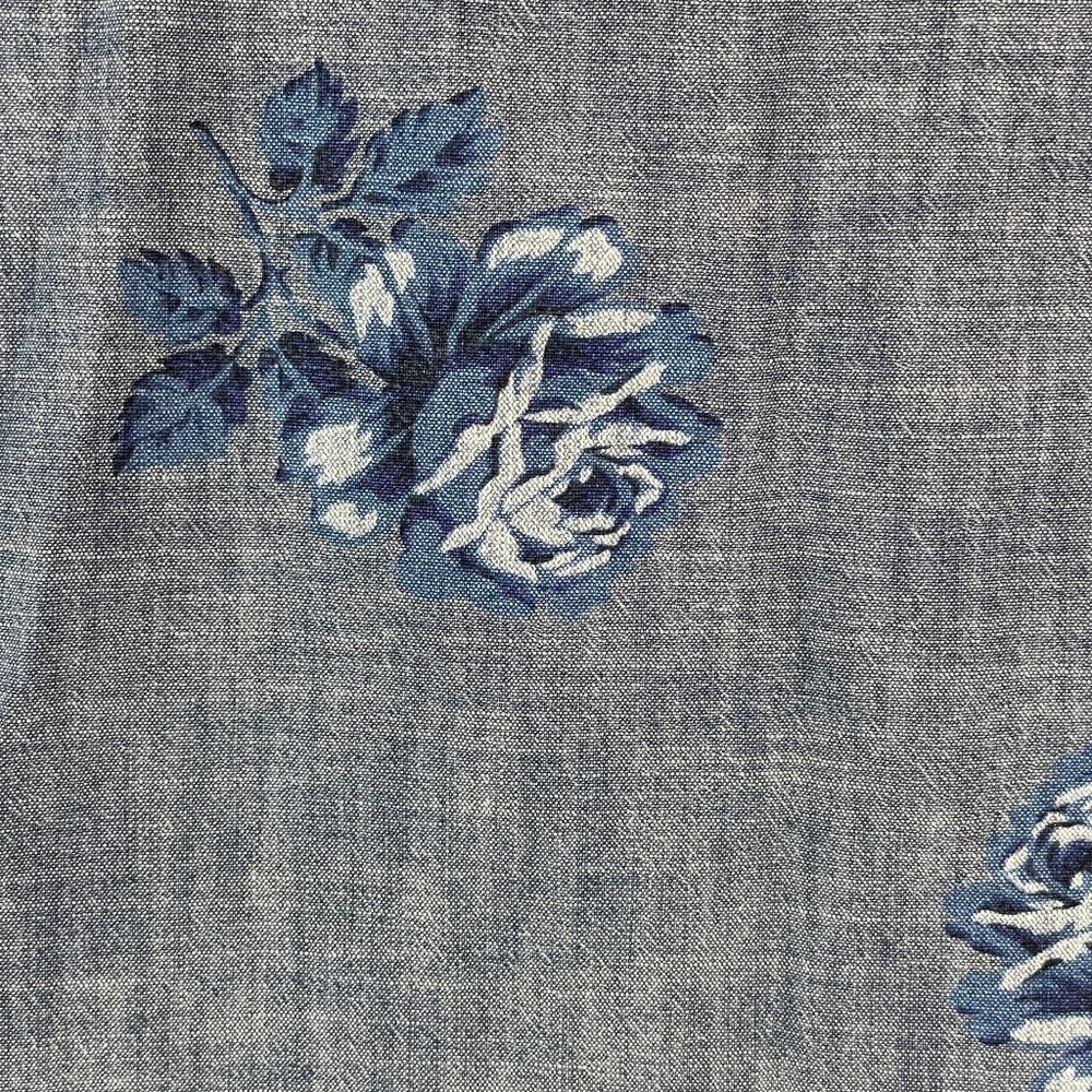Gap 1969 Cowgirl Floral Chambray Pearl Snap Top Size M Country Western Rodeo - Picture 9 of 13